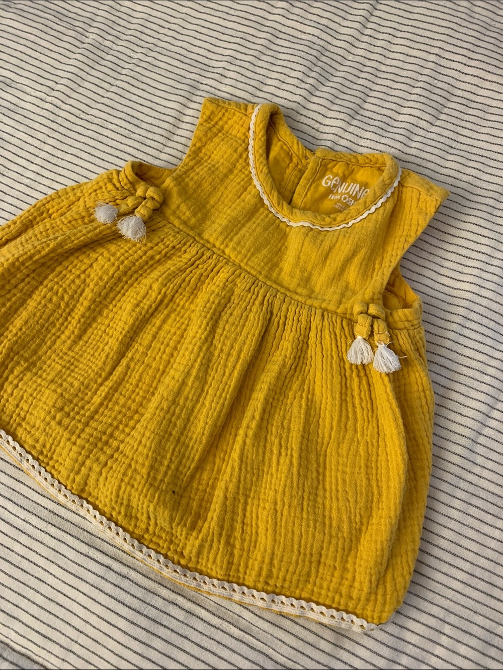 Genuine Kids from Oshkosh Yellow Dress with Tassels 18M